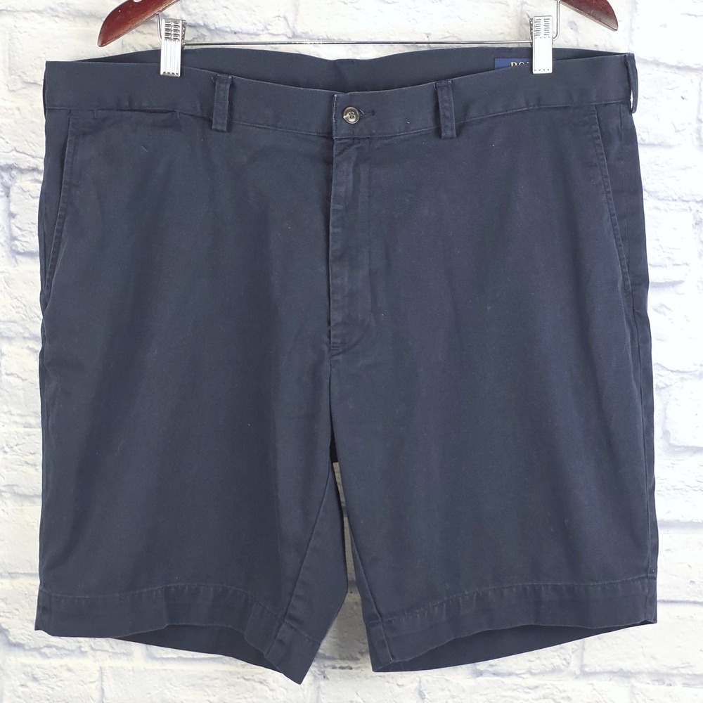 Polo Ralph Lauren Mens Classic Fit 9" Navy Blue Cotton Twill Chino Shorts‎ Sz 40